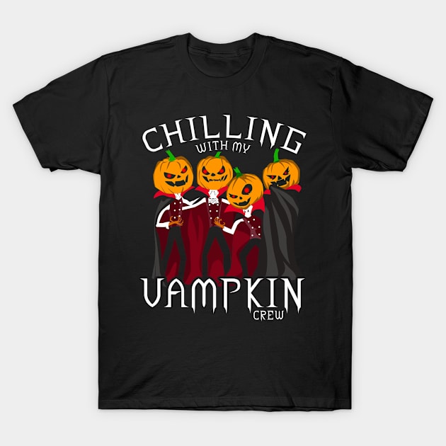 Vampire Costume Design for a Halloween Pumpkin Fan T-Shirt by Shirtglueck